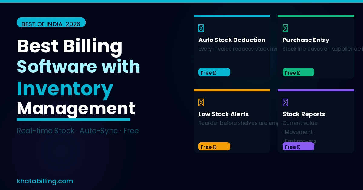 Best billing software with inventory management in India 2026 — Khata Billing