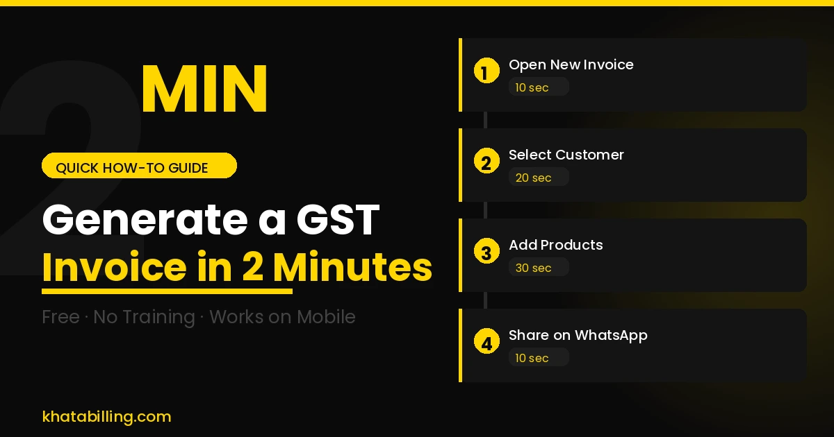 How to Generate GST Invoice in 2 Minutes — Free with Khata Billing